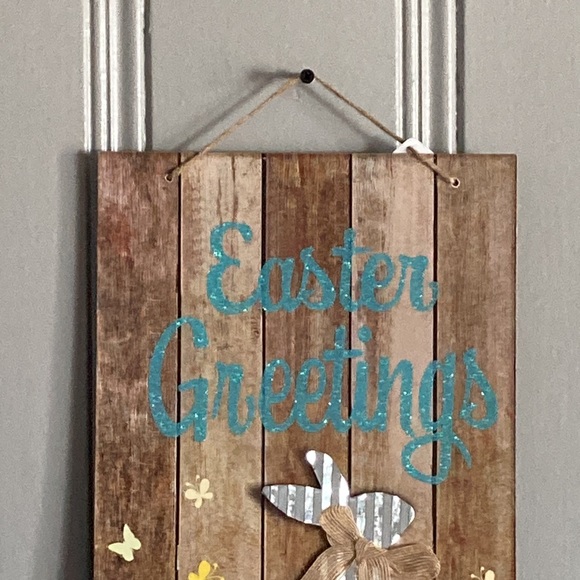 2/$20 NWT Beautiful Glittered Easter Blessings Die Cast Metal 🐇 Decoration Sign - Picture 11 of 17